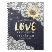 Weddenschap Guestbook Lace Sunflower String Lights Notitieboek (Voorkant)