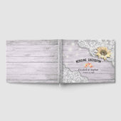 Weddenschap Guestbook Lace Sunflower Wood String L Gastenboek (Volledig)