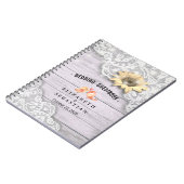 Weddenschap Guestbook Lace Sunflower Wood String L Notitieboek (Linkerzijde)