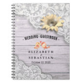 Weddenschap Guestbook Lace Sunflower Wood String L Notitieboek (Voorkant)
