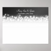 Weddenschap-Guestbook Magic Sparkle Black Poster (Voorkant)