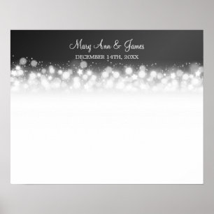 Weddenschap-Guestbook Magic Sparkle Black Poster