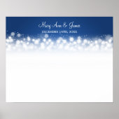 Weddenschap-Guestbook Magic Sparkle Blue Poster (Voorkant)