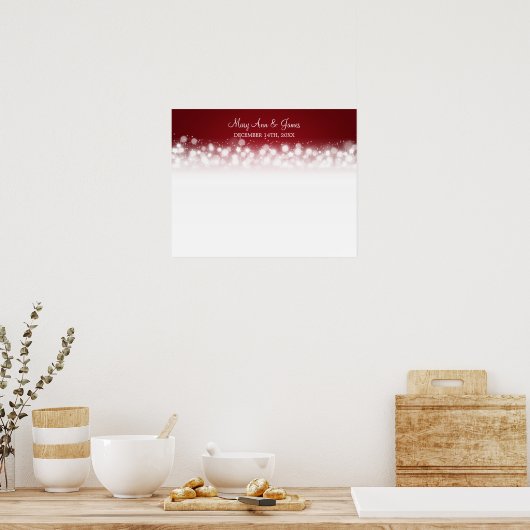 Weddenschap-Guestbook Magic Sparkle Red Poster (Keuken)