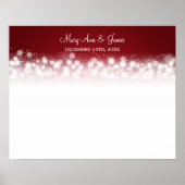 Weddenschap-Guestbook Magic Sparkle Red Poster (Voorkant)