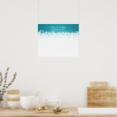 Weddenschap-Guestbook Magic Sparkle Turquoise Poster (Keuken)