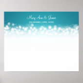 Weddenschap-Guestbook Magic Sparkle Turquoise Poster (Voorkant)