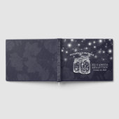 Weddenschap Guestbook Mason Jar String Light Navy  Gastenboek (Volledig)