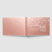 Weddenschap Guestbook Mason Jar String Light Roos  Gastenboek (Volledig)