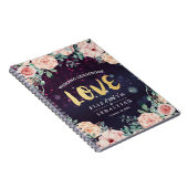 Weddenschap Guestbook Modern Floral Paars Gold Scr Notitieboek (Rechterzijde)