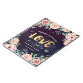 Weddenschap Guestbook Modern Floral Paars Gold Scr Notitieboek (Linkerzijde)