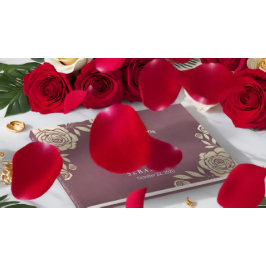 Weddenschap Guestbook Modern Golden Rozen Burgundy Gastenboek
