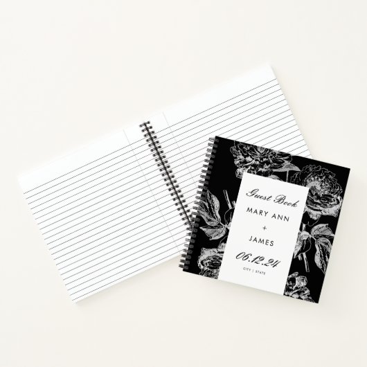 Weddenschap Guestbook Modern Simple Floral Silver  Notitieboek (Binnen)