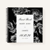Weddenschap Guestbook Modern Simple Floral Silver  Notitieboek (Voorkant)