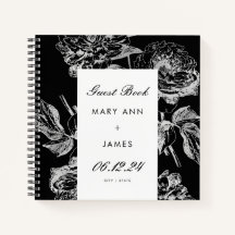 Weddenschap Guestbook Modern Simple Floral Silver 