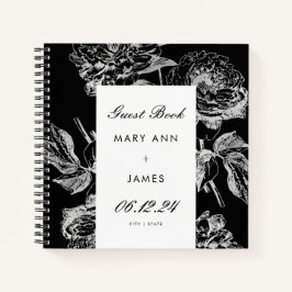 Weddenschap Guestbook Modern Simple Floral Silver  Notitieboek