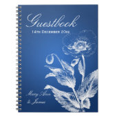 Weddenschap Guestbook Poppy Blue Notitieboek (Voorkant)