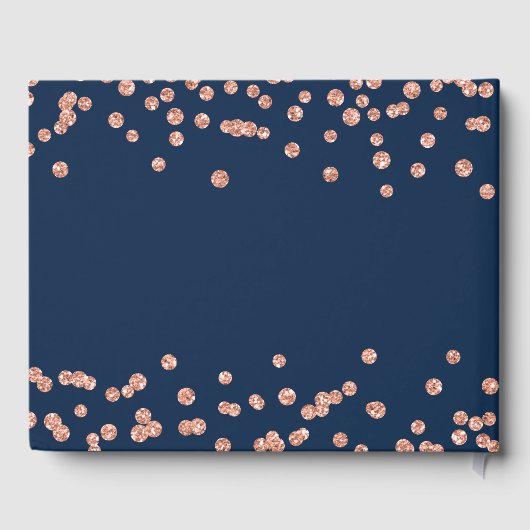 Weddenschap Guestbook Roos Gold Glitter Confetti m Gastenboek (Achterkant)