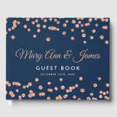 Weddenschap Guestbook Roos Gold Glitter Confetti m Gastenboek (Voorkant)