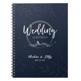 Weddenschap Guestbook - Rustic Bird on Leaves Flor Notitieboek