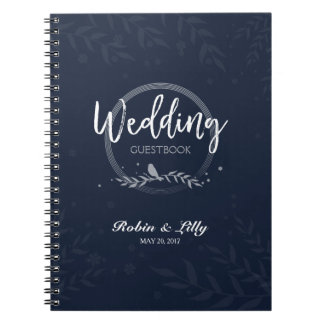 Weddenschap Guestbook - Rustic Bird on Leaves Flor Notitieboek