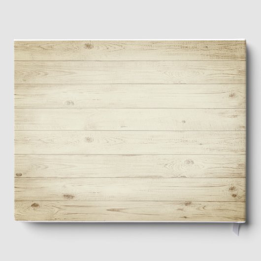 Weddenschap Guestbook Rustic Wood Floral String Li Gastenboek (Achterkant)