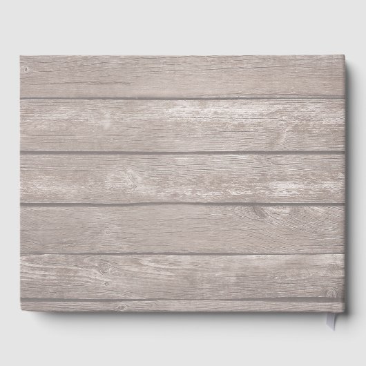 Weddenschap Guestbook Rustic Wood Floral String Li Gastenboek (Achterkant)