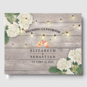 Weddenschap Guestbook Rustic Wood Floral String Li Gastenboek (Voorkant)
