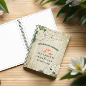 Weddenschap Guestbook Rustic Wood Floral String Li Notitieboek