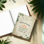 Weddenschap Guestbook Rustic Wood Floral String Li Notitieboek