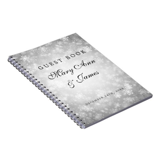 Weddenschap Guestbook Silver Winter Wonderland Notitieboek (Rechterzijde)
