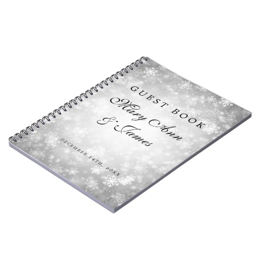 Weddenschap Guestbook Silver Winter Wonderland Notitieboek (Linkerzijde)