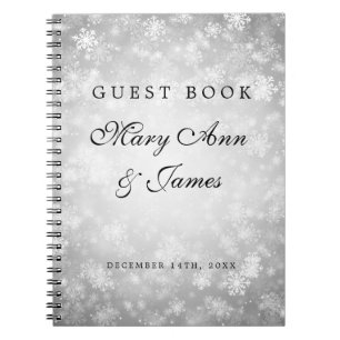 Weddenschap Guestbook Silver Winter Wonderland Notitieboek