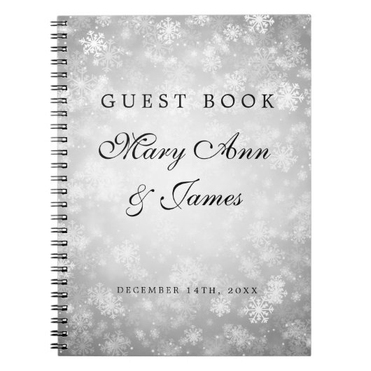 Weddenschap Guestbook Silver Winter Wonderland Notitieboek (Voorkant)