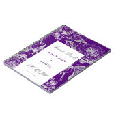 Weddenschap Guestbook Simple Floral Silver Paars Notitieboek (Linkerzijde)