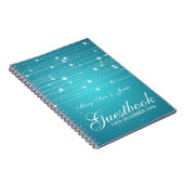 Weddenschap Guestbook Sparking Lines Turquoise Notitieboek (Rechterzijde)