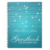 Weddenschap Guestbook Sparking Lines Turquoise Notitieboek (Voorkant)