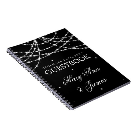 Weddenschap Guestbook Sparking String Black Notitieboek (Rechterzijde)