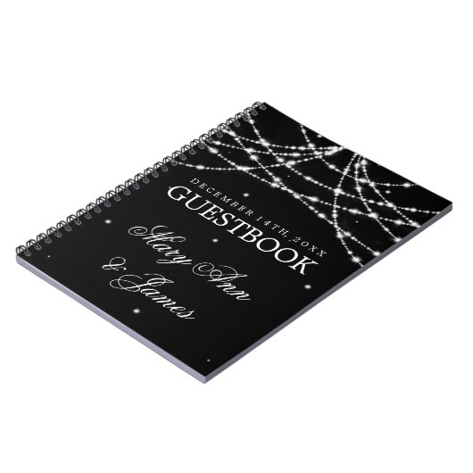 Weddenschap Guestbook Sparking String Black Notitieboek (Linkerzijde)