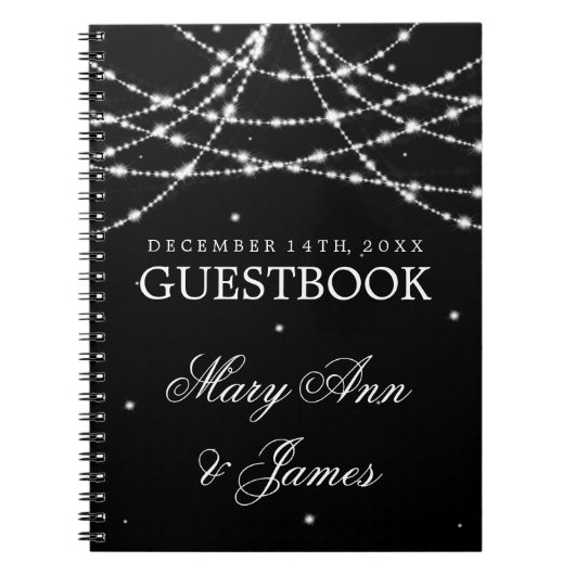 Weddenschap Guestbook Sparking String Black Notitieboek (Voorkant)