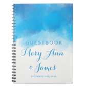 Weddenschap Guestbook Summer Blue Waterverf Notitieboek (Voorkant)