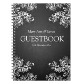 Weddenschap Guestbook  Swirls 2 Black Notitieboek (Voorkant)