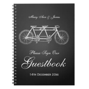 Weddenschap Guestbook Tandem Bike Black Notitieboek