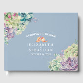 Weddenschap Guestbook Waterverf Succulente Planten Gastenboek (Voorkant)