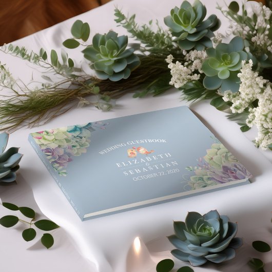 Weddenschap Guestbook Waterverf Succulente Planten Gastenboek