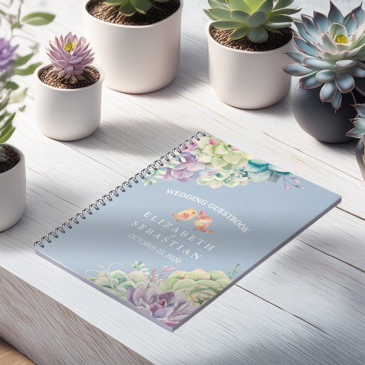Weddenschap Guestbook Waterverf Succulente Planten Notitieboek