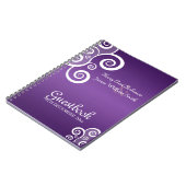 Weddenschap Guestbook White Swirls Paars Notitieboek (Linkerzijde)