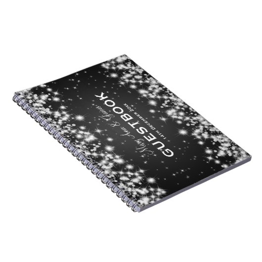 Weddenschap-Guestbook Winter Sparkle Black Notitieboek (Rechterzijde)