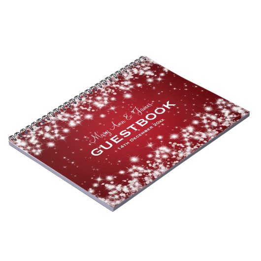 Weddenschap-Guestbook Winter Sparkle Red Notitieboek (Linkerzijde)