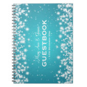 Weddenschap-Guestbook Winter Sparkle Turquoise Notitieboek (Voorkant)